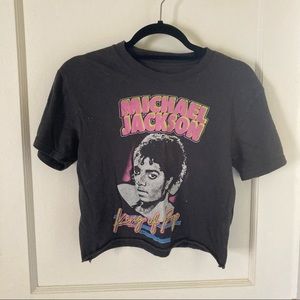 Michael Jackson Cropped Graphic Tee